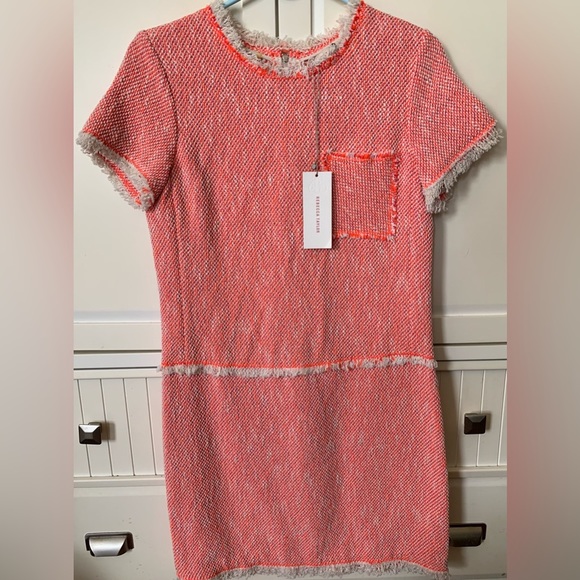 Rebecca TAYLOR NEON TWEED SHIFT DRESS SIZE 2😍 - Picture 1 of 7